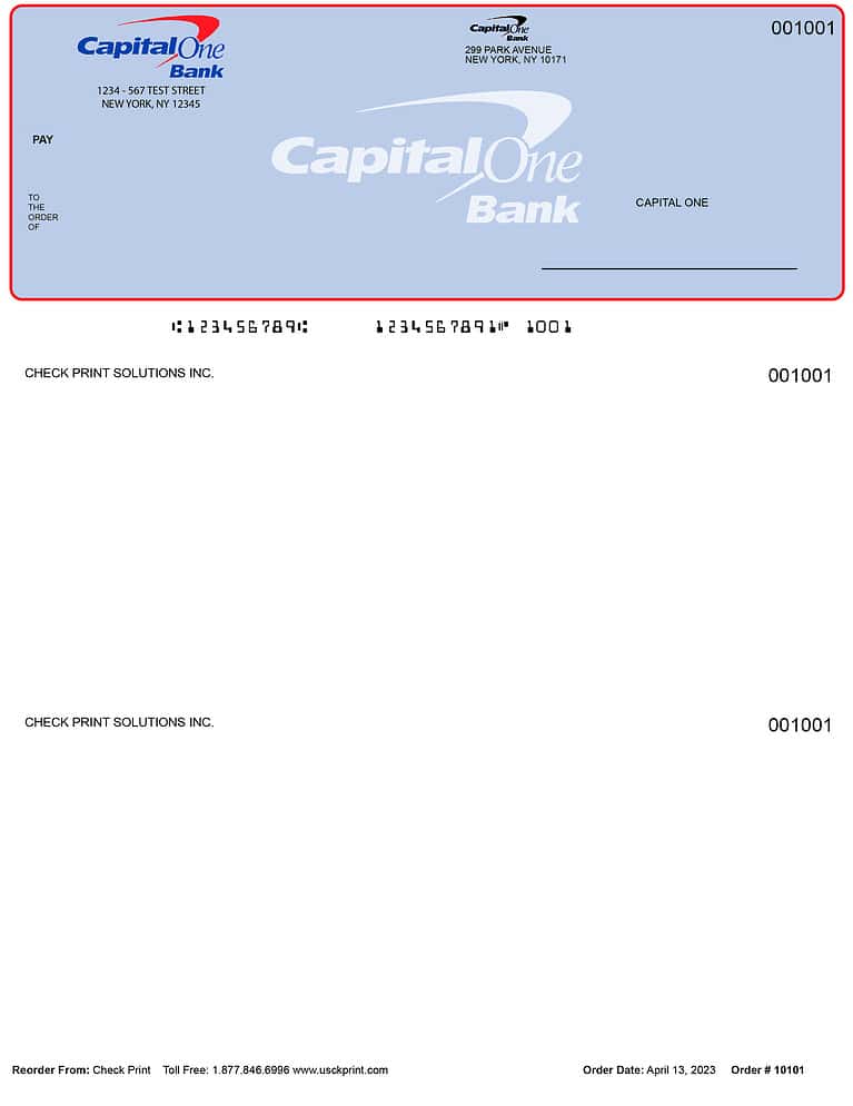 Capital One Checks Order Checks Online Check Print
