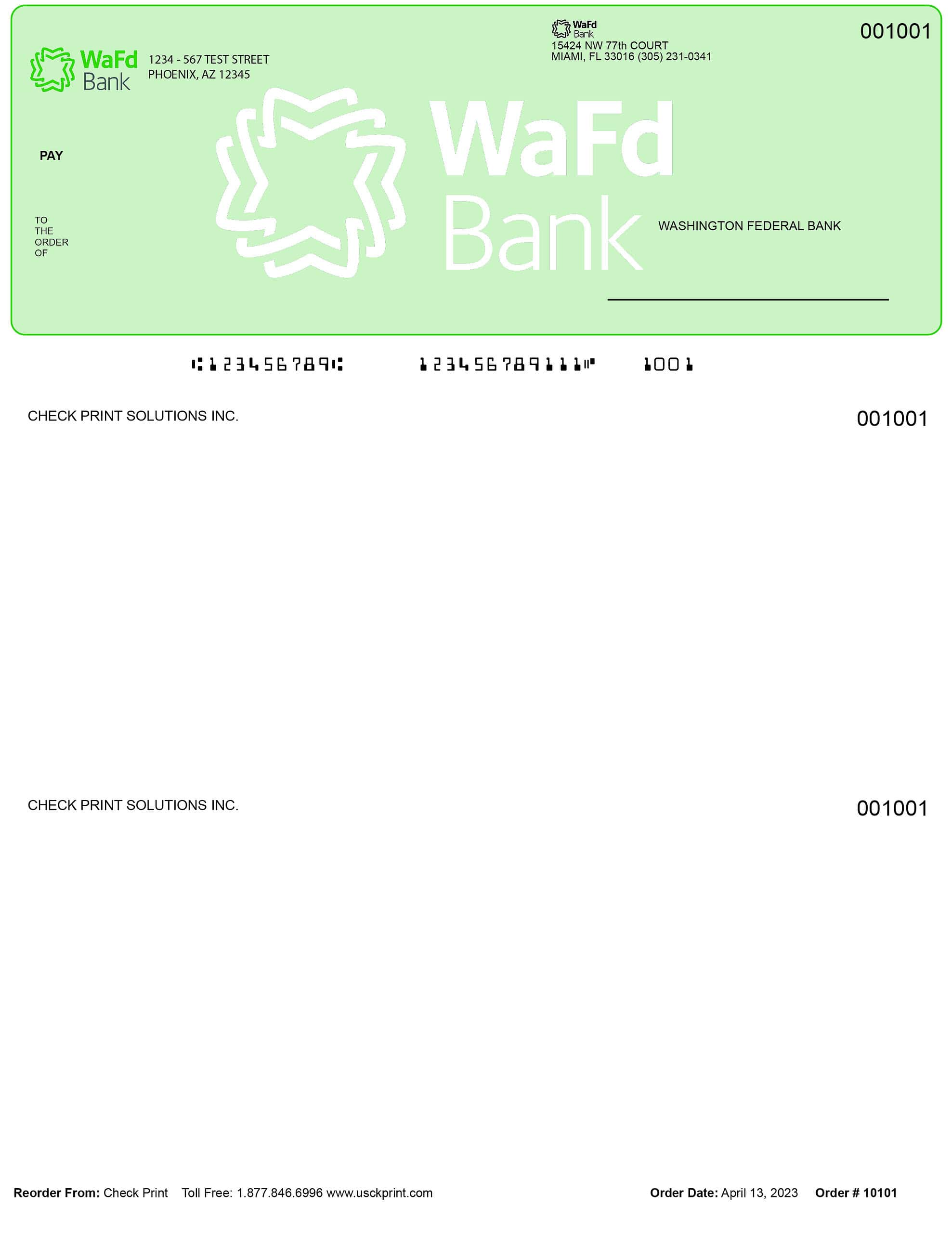 LASER TOP - WASHINGTON FEDERAL BANK